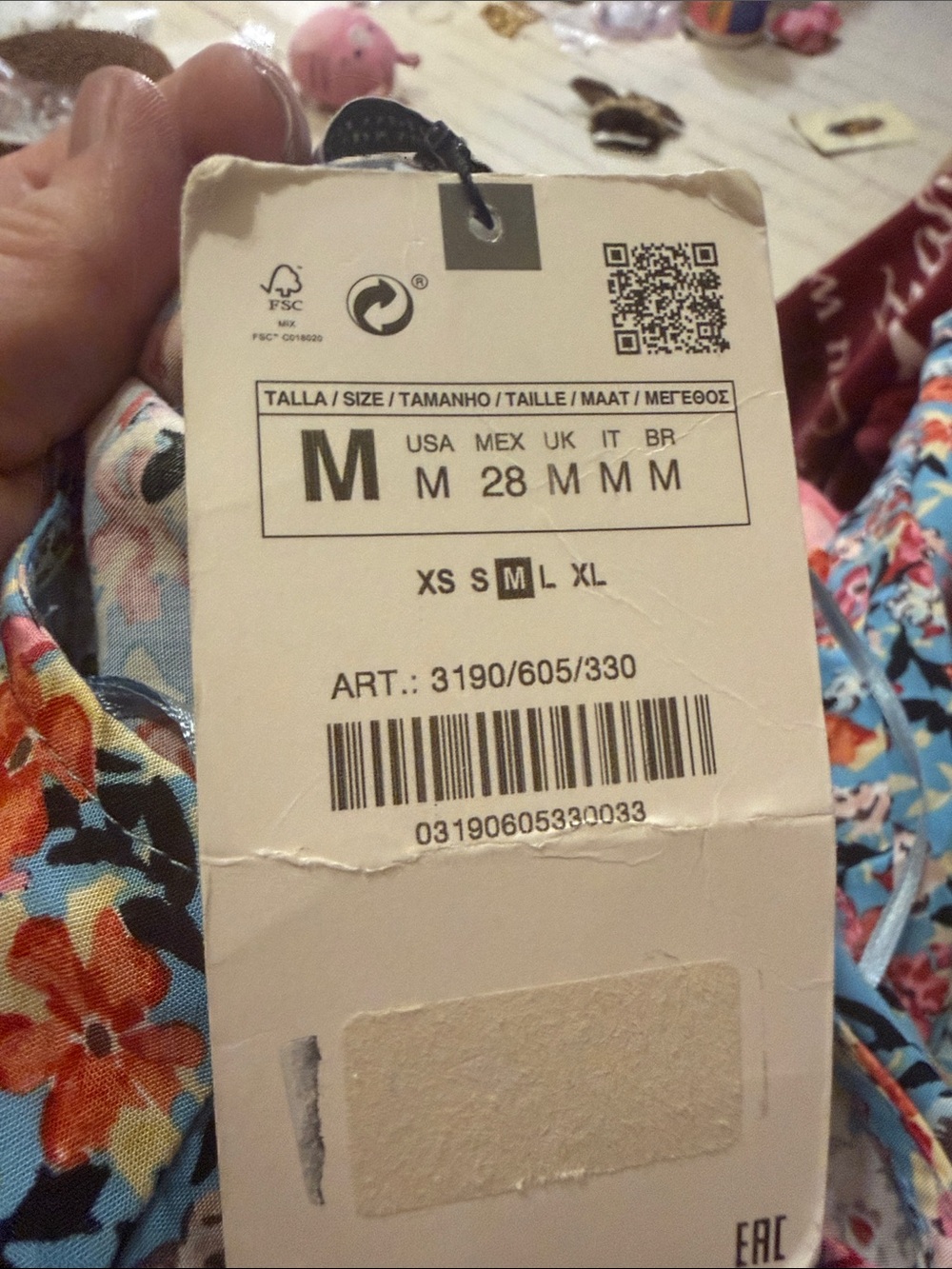 NWT Zara Blue Floral Boho Maxi Dress Lace Trim Cottagecore Size Medium - Picture 10 of 11